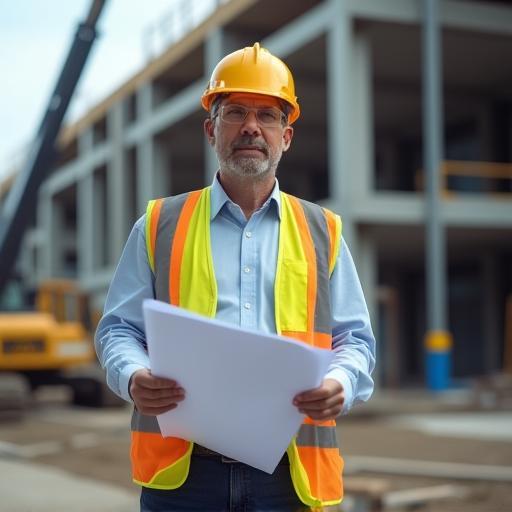 Structural engineer performing site inspection